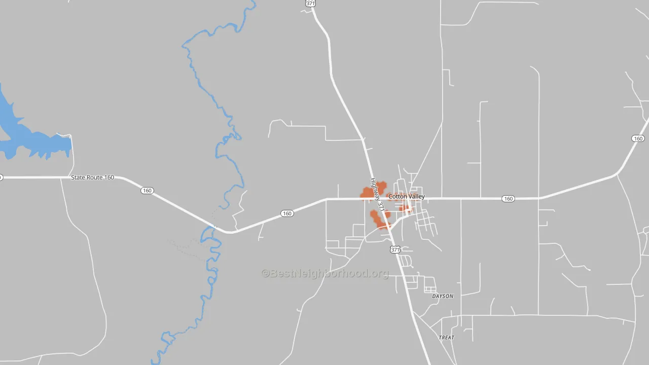 Bike Grade map of Dayson, LA