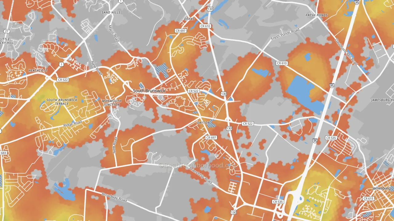 Bike Grade map of Dayton, NJ