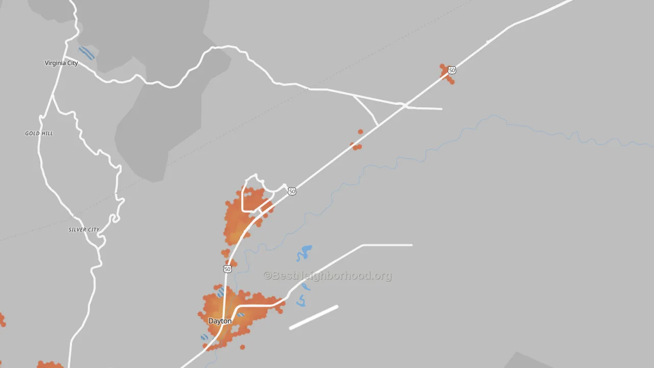 Bike Grade map of Dayton, NV