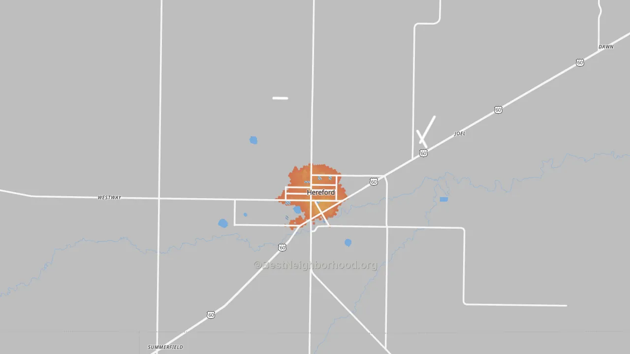 Bike Grade map of Deaf Smith County, TX