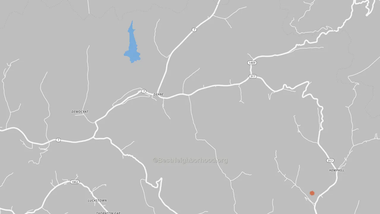 Bike Grade map of Deane, KY