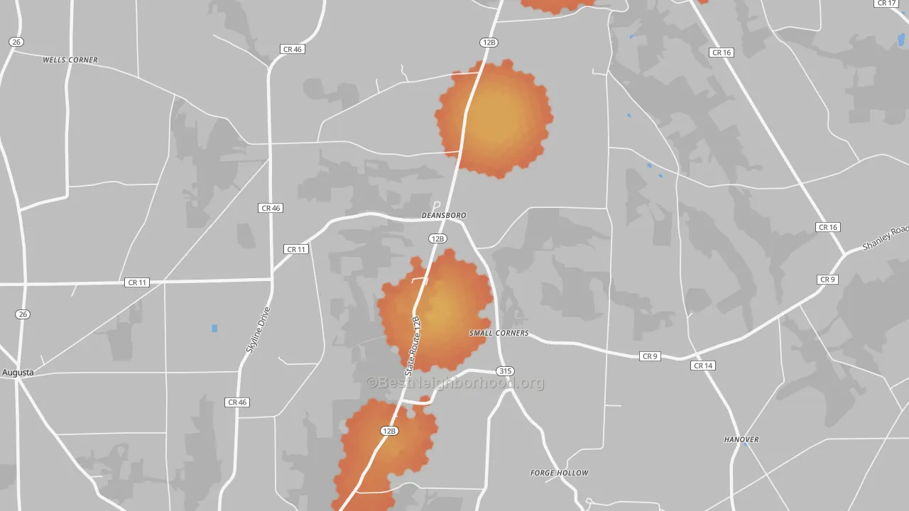 Bike Grade map of Deansboro, NY