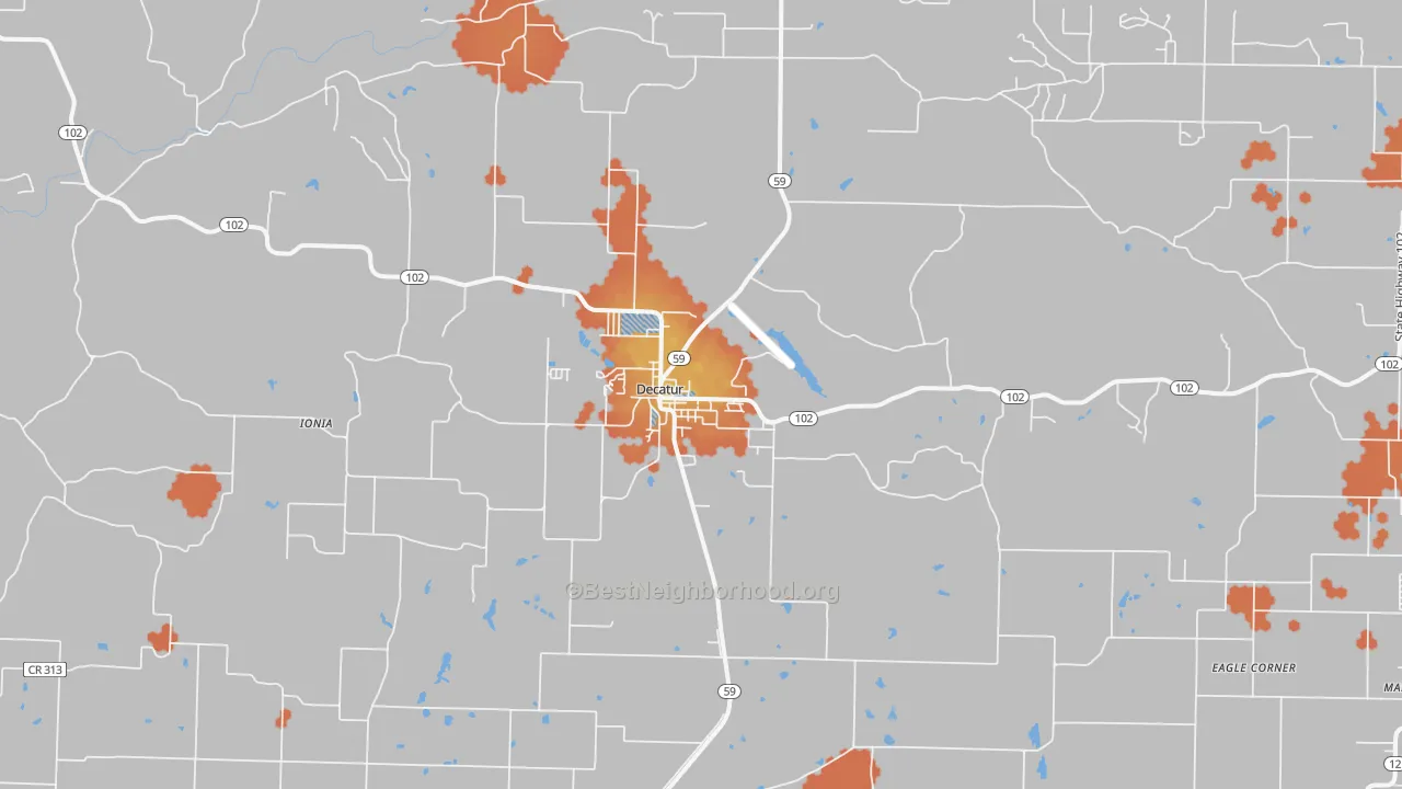 Bike Grade map of Decatur, AR