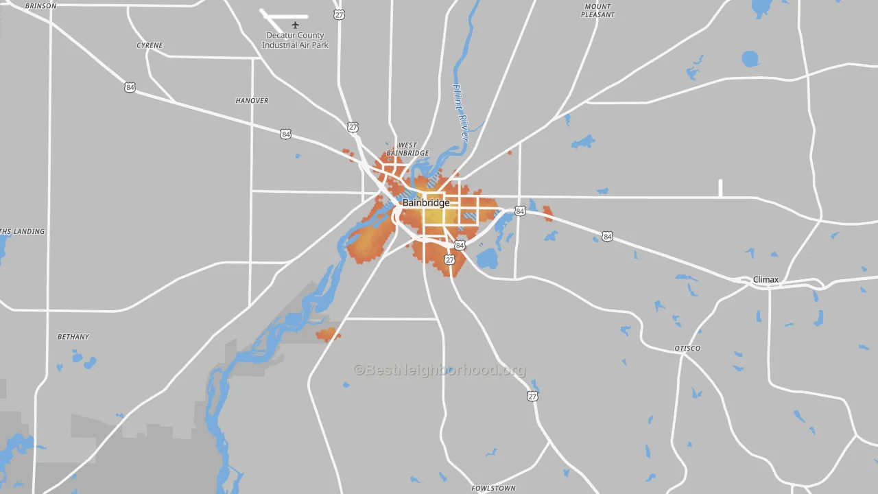 Bike Grade map of Decatur County, GA