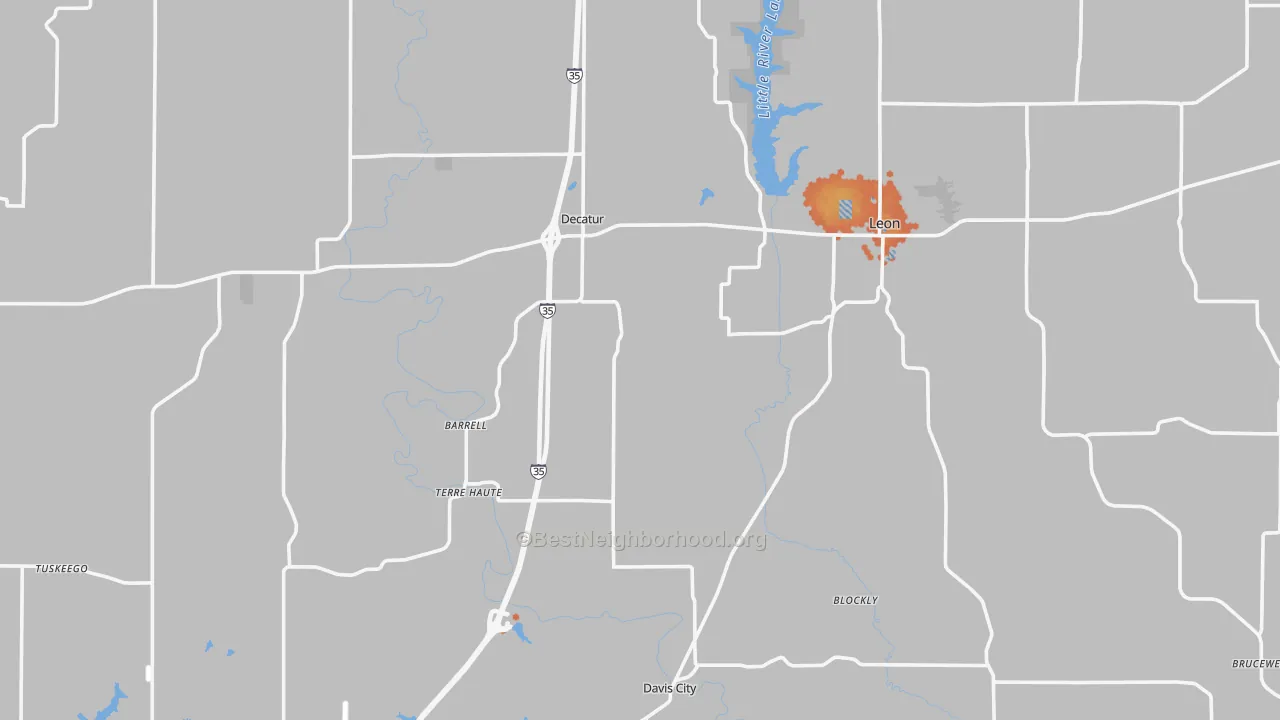 Bike Grade map of Decatur County, IA