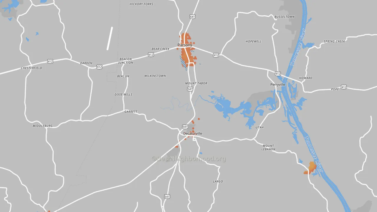 Bike Grade map of Decatur County, TN