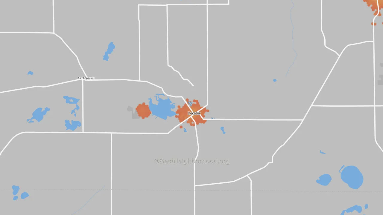 Bike Grade map of Decatur, MI