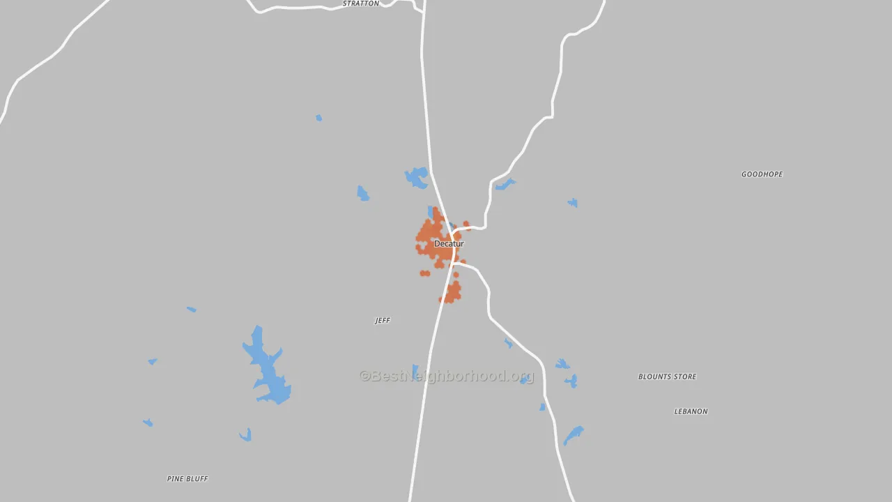 Bike Grade map of Decatur, MS