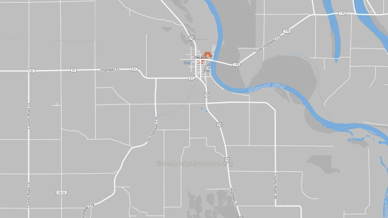 Bike Grade map of Decatur, NE