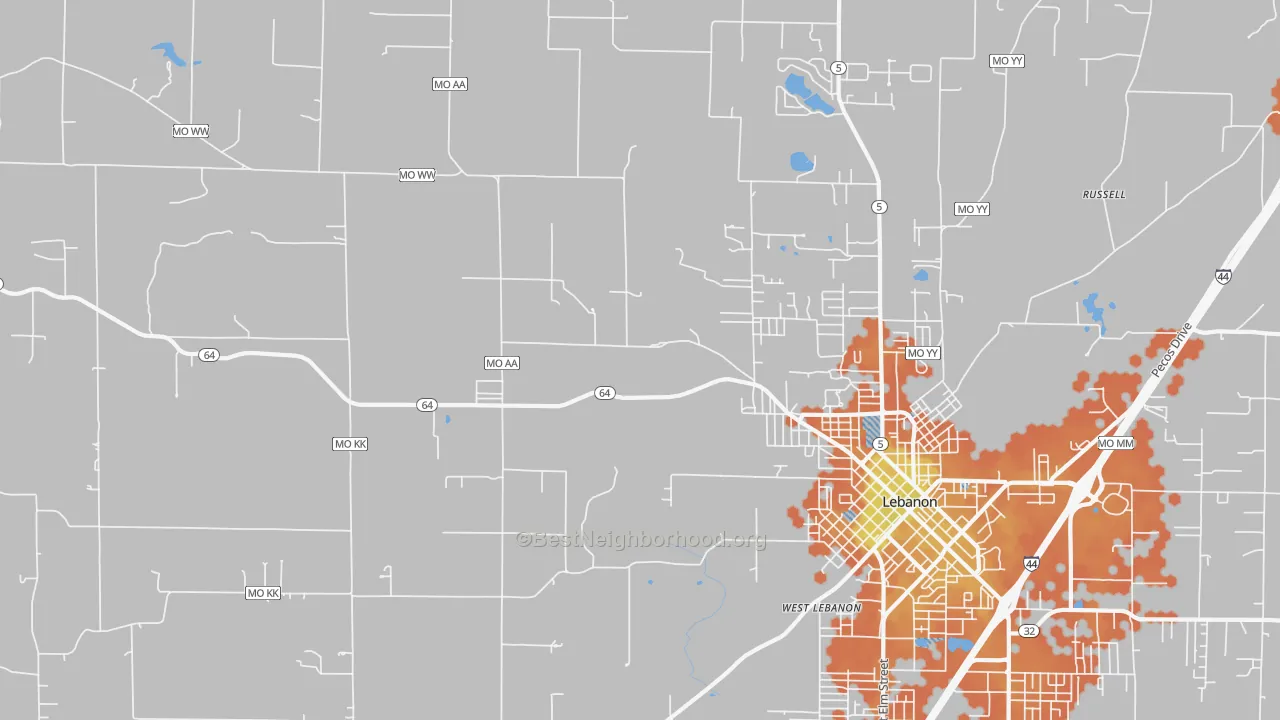 Bike Grade map of Decaturville, MO