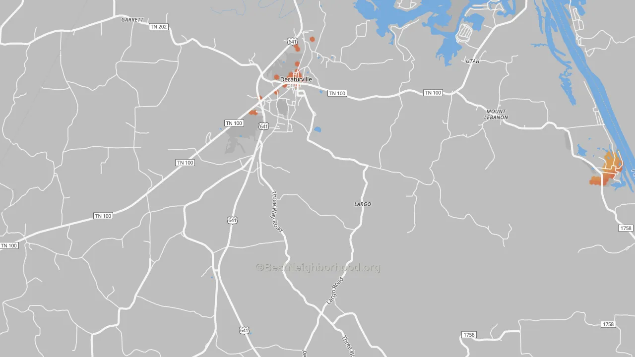Bike Grade map of Decaturville, TN