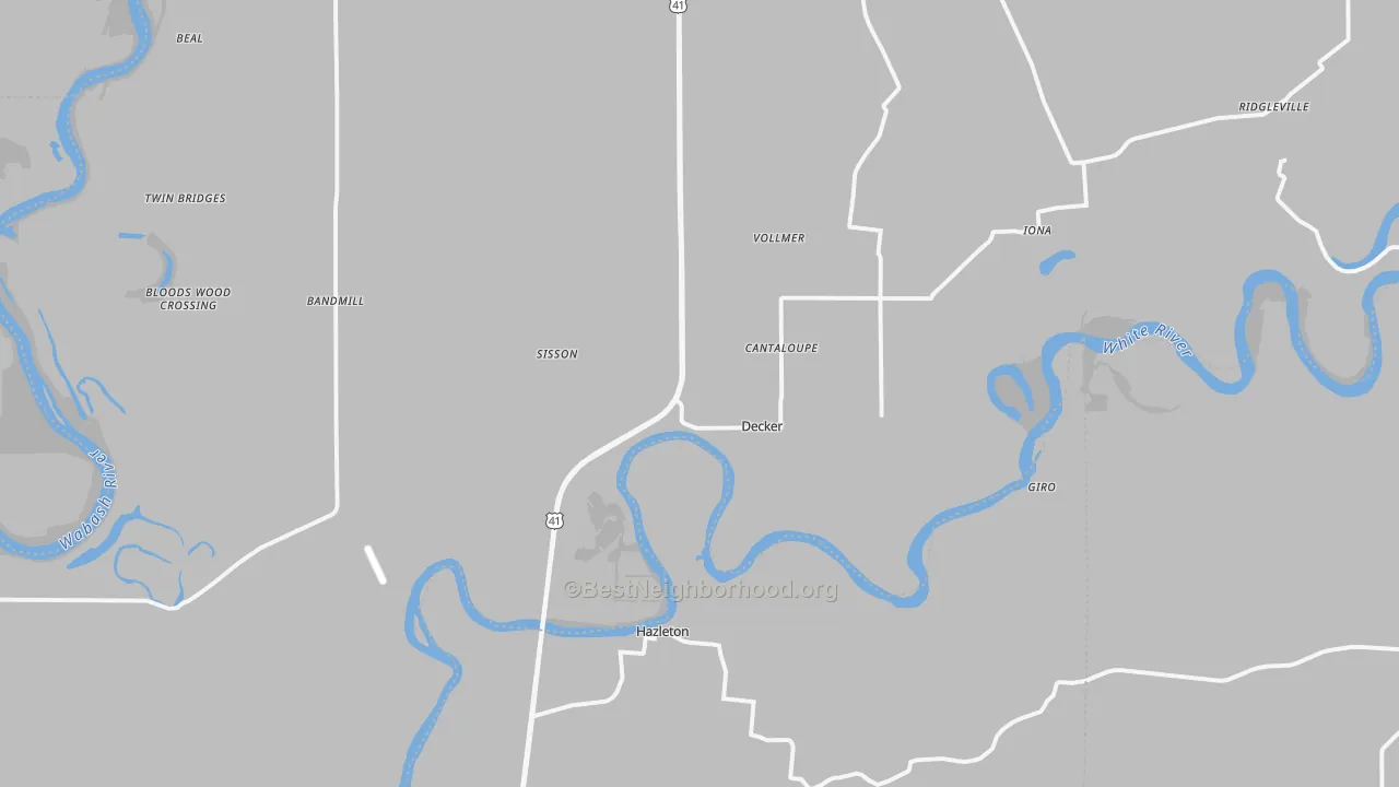 Bike Grade map of Decker, IN