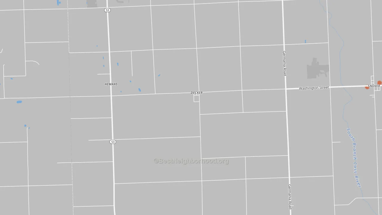 Bike Grade map of Decker, MI