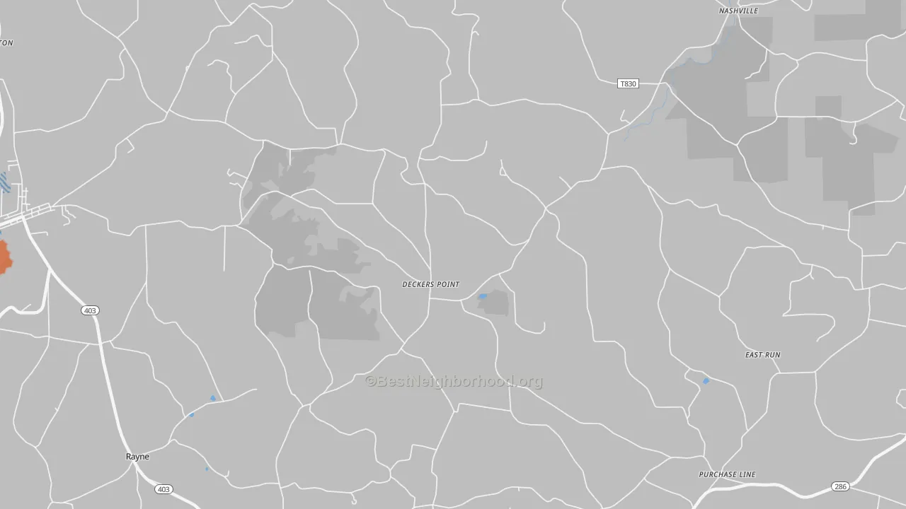 Bike Grade map of Deckers Point, PA