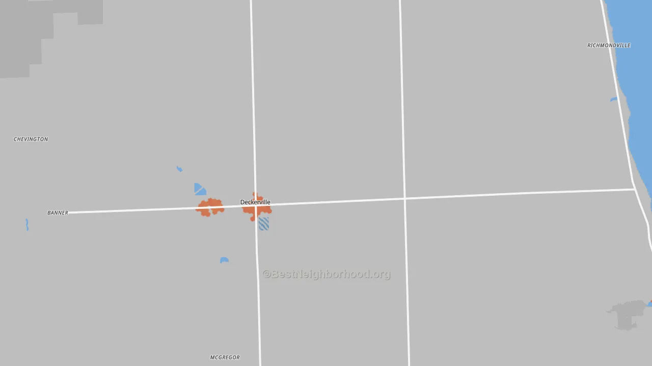 Bike Grade map of Deckerville, MI