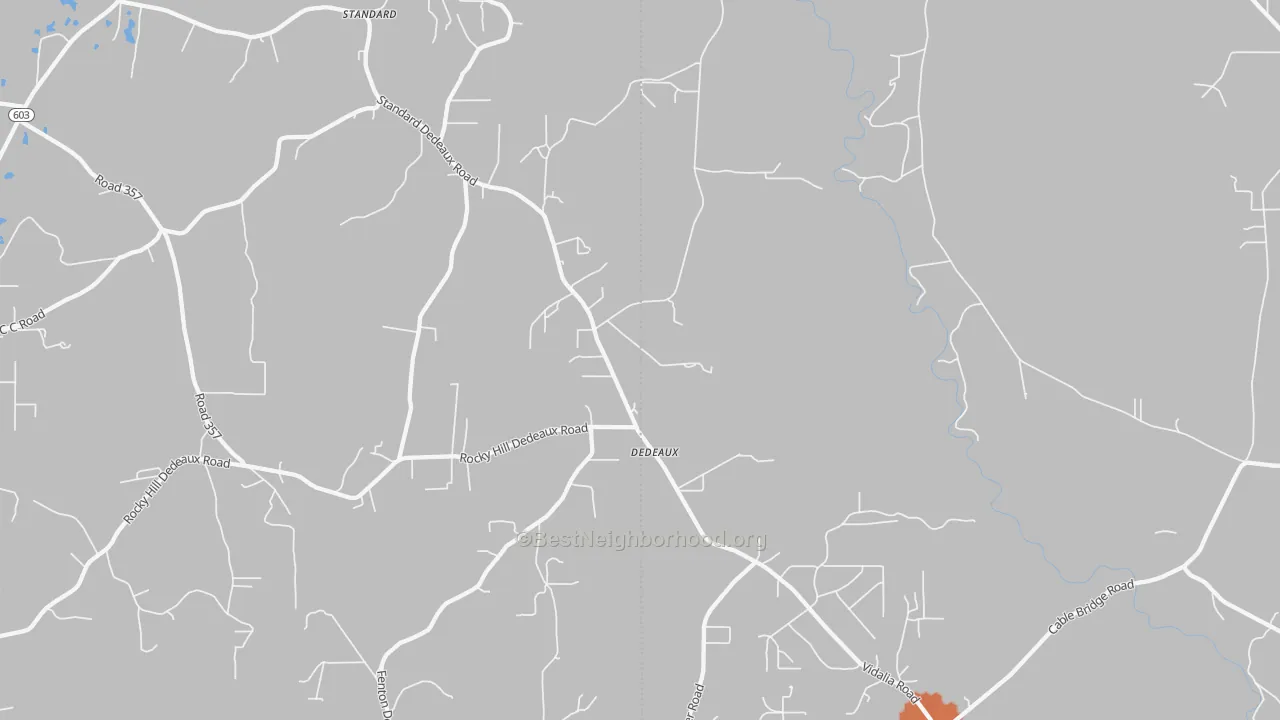 Bike Grade map of Dedeaux, MS