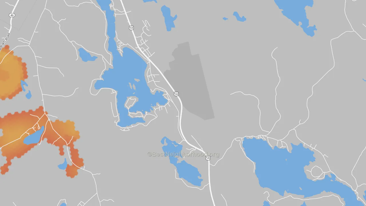 Bike Grade map of Dedham, ME