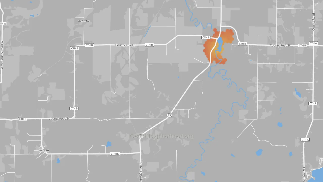 Bike Grade map of Dedham, WI