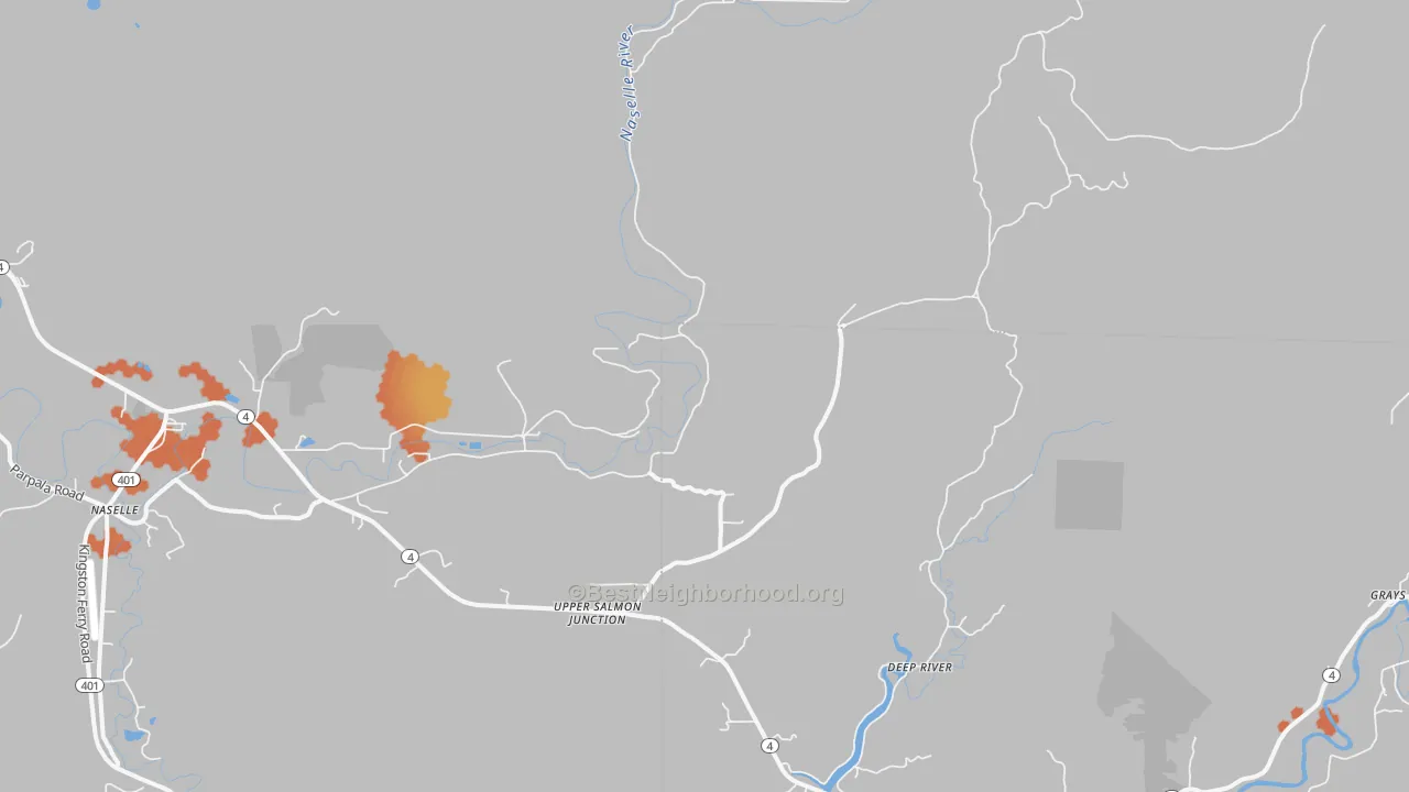Bike Grade map of Deep River, WA