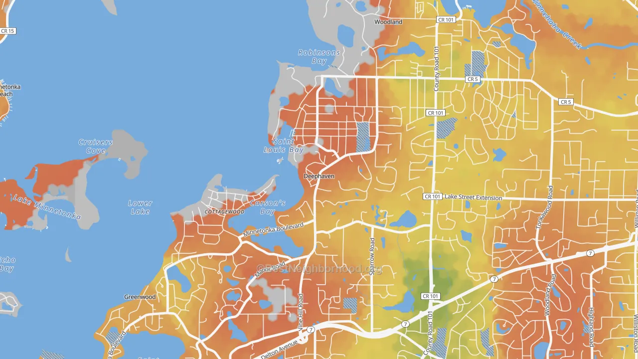 Bike Grade map of Deephaven, MN