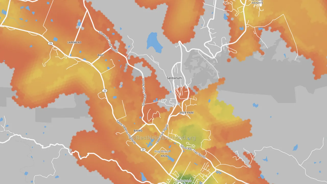 Bike Grade map of Deer Park, CA