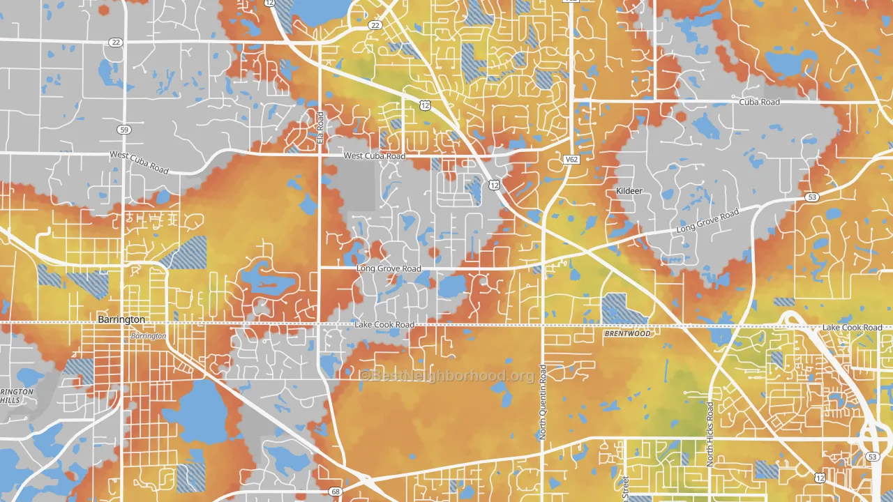 Bike Grade map of Deer Park, IL