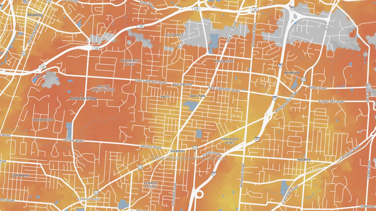 Bike Grade map of Deer Park, OH