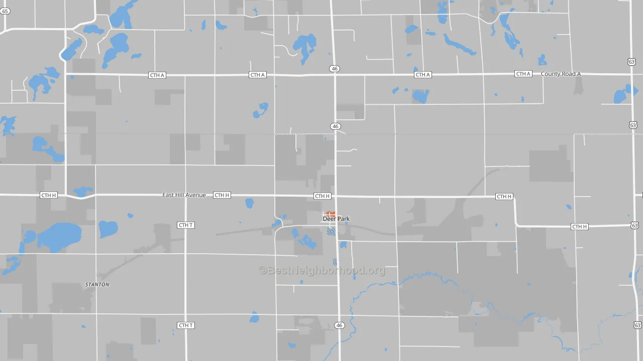 Bike Grade map of Deer Park, WI