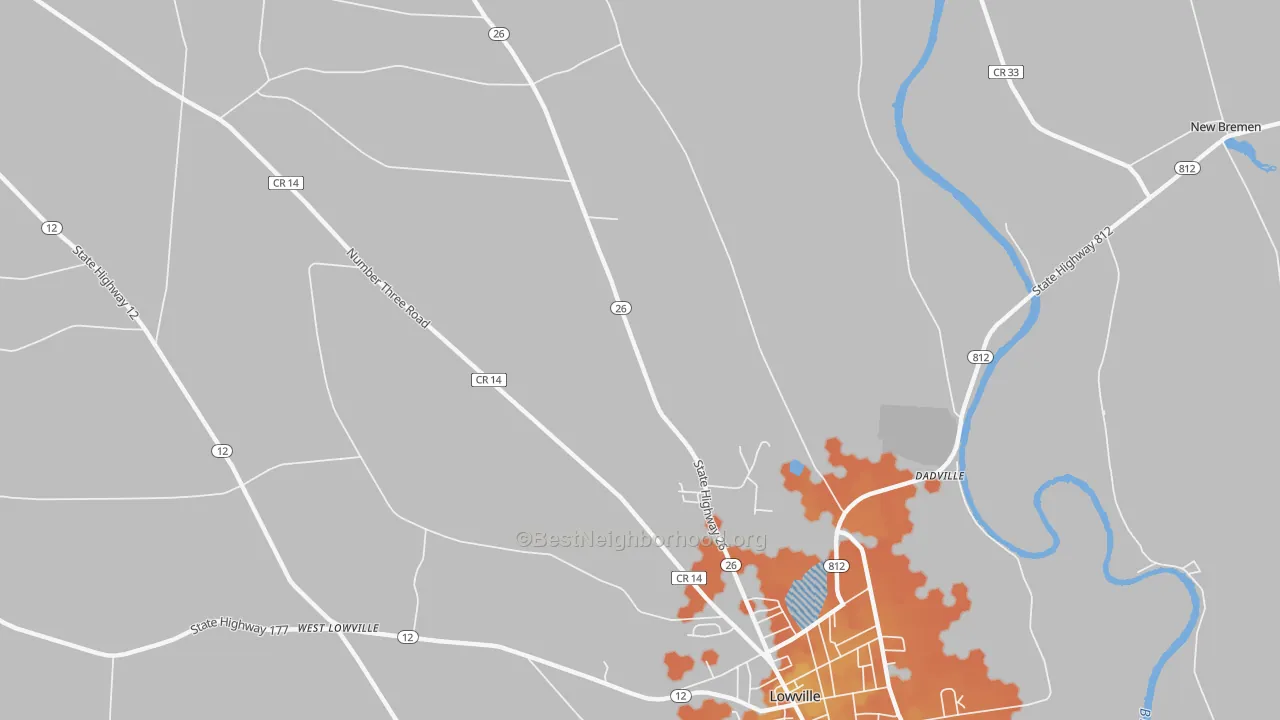Bike Grade map of Deer River, NY