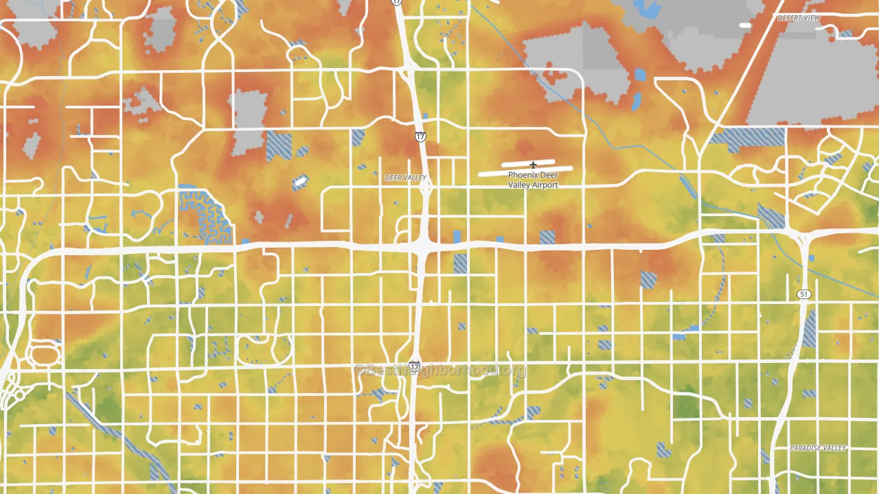 Bike Grade map of Deer Valley, Phoenix, AZ