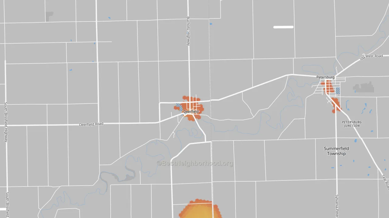 Bike Grade map of Deerfield, MI