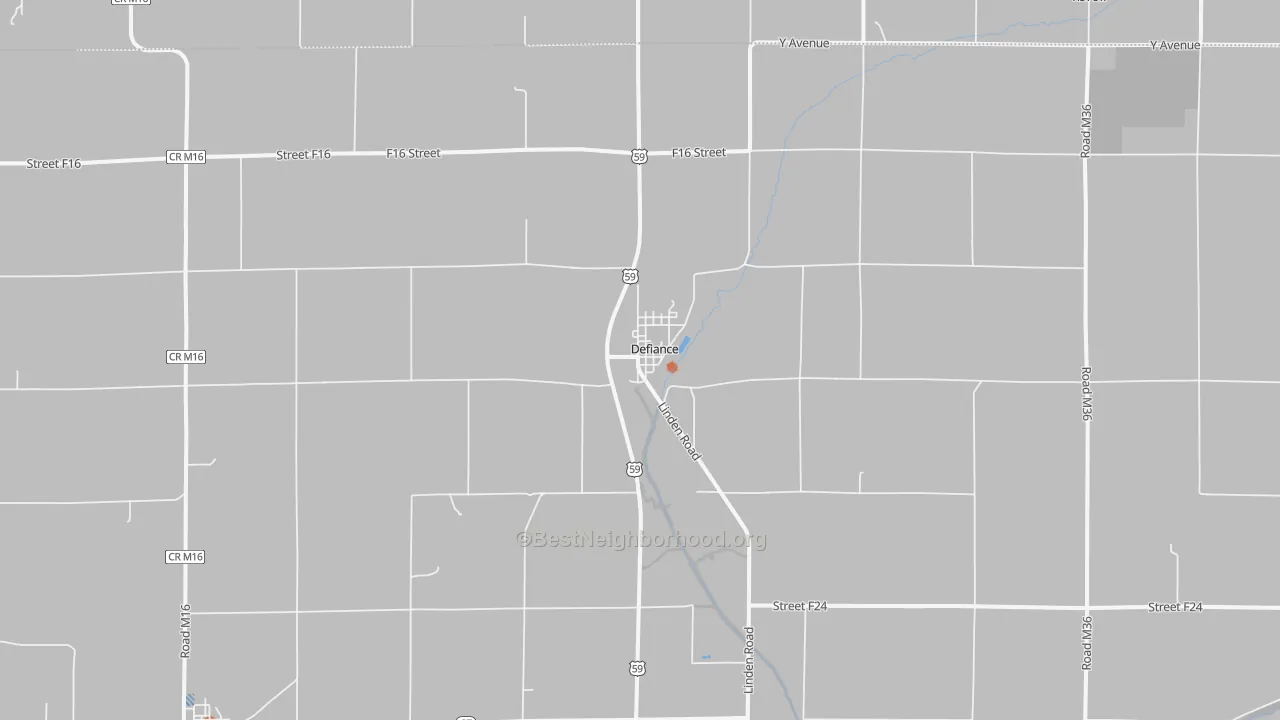 Bike Grade map of Defiance, IA