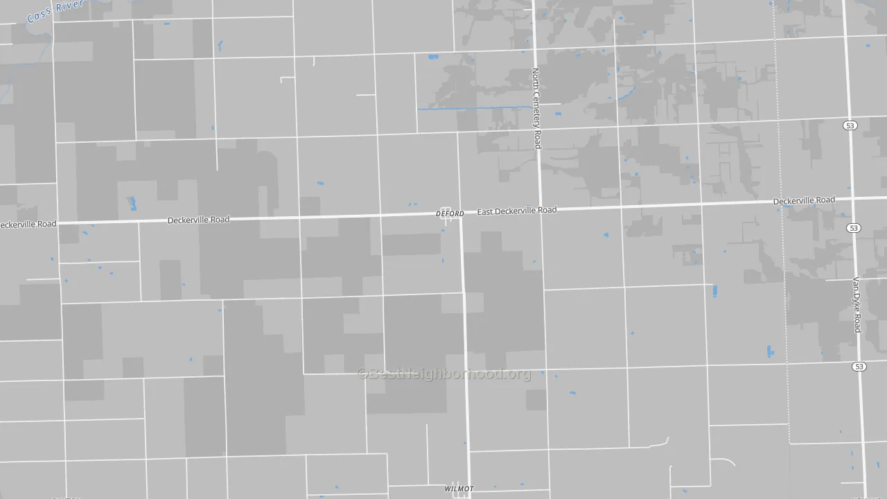 Bike Grade map of DeFord, MI