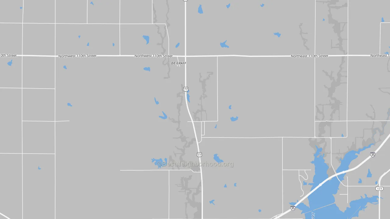 Bike Grade map of DeGraff, KS