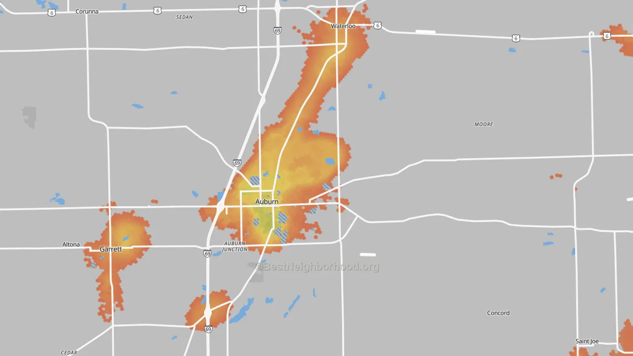 Bike Grade map of DeKalb County, IN