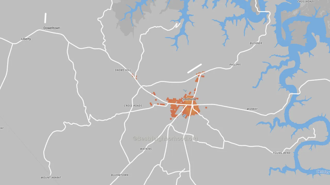 Bike Grade map of DeKalb County, TN