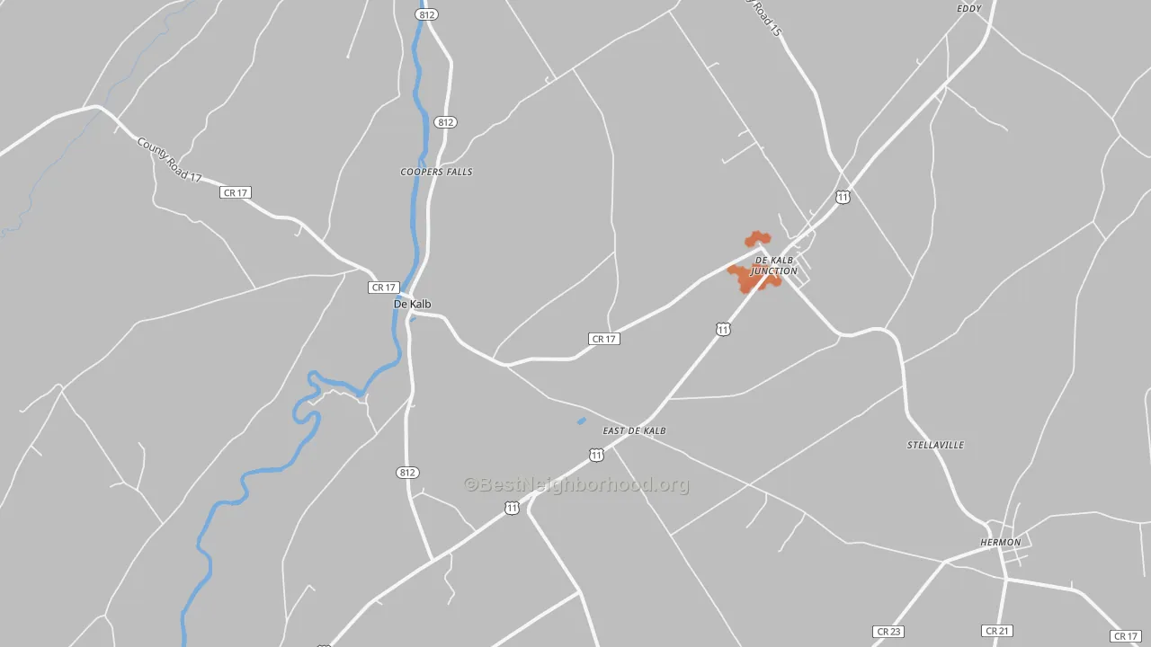 Bike Grade map of DeKalb Junction, NY