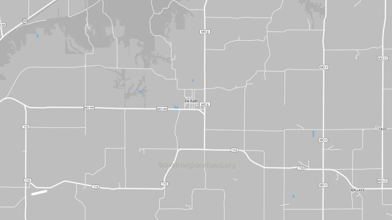 Bike Grade map of DeKalb, MO