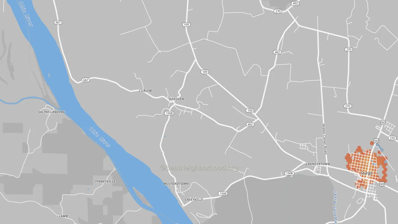 Bike Grade map of DeKoven, KY