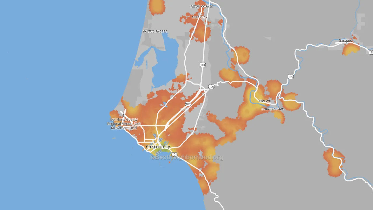 Bike Grade map of Del Norte County, CA