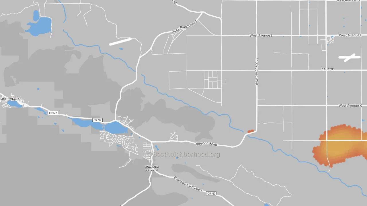 Bike Grade map of Del Sur, CA