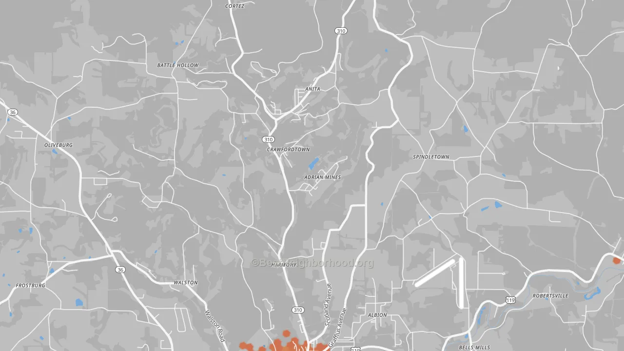 Bike Grade map of DeLancey, PA