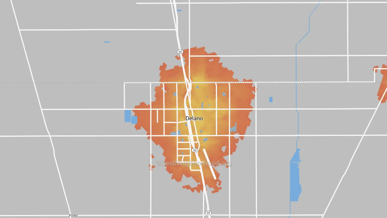 Bike Grade map of Delano, CA