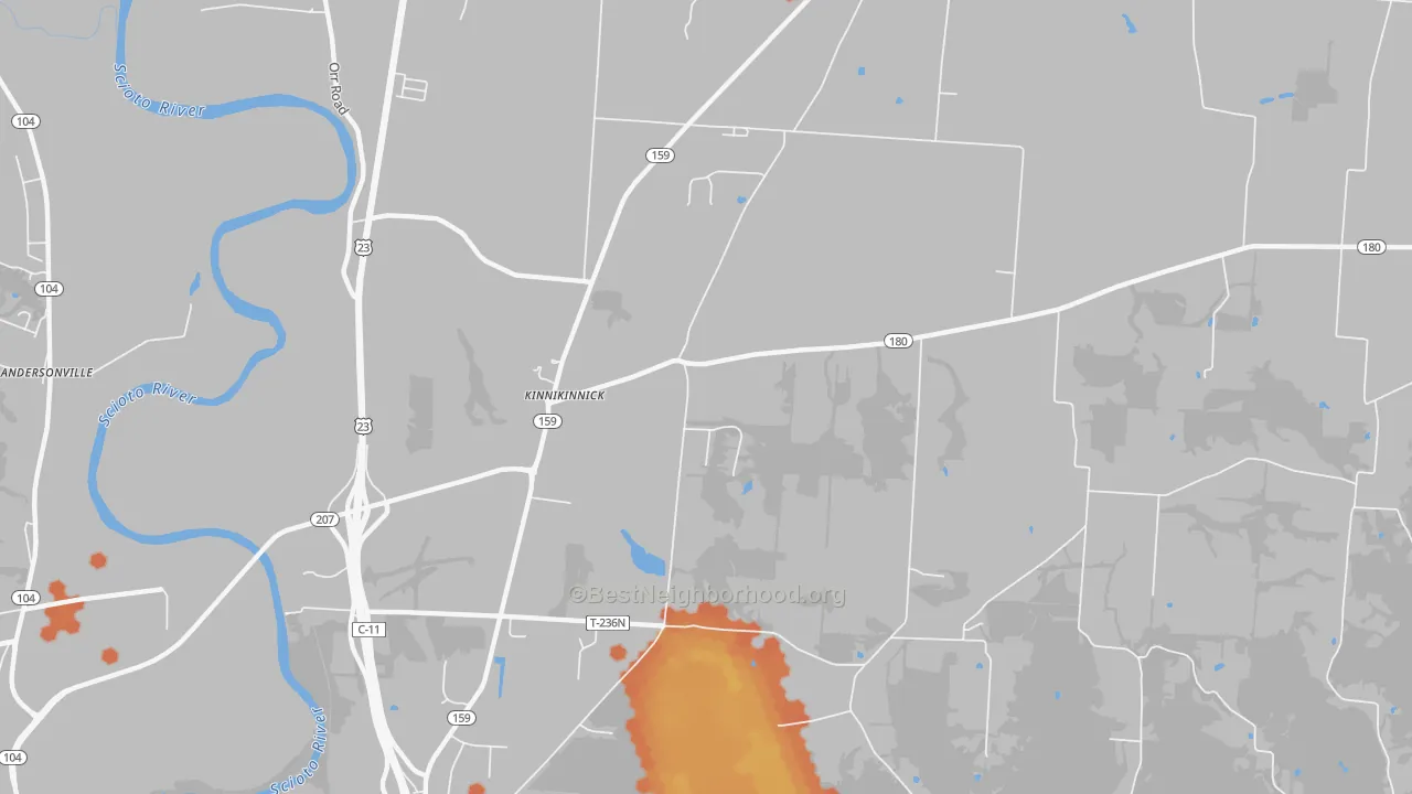 Bike Grade map of Delano, OH