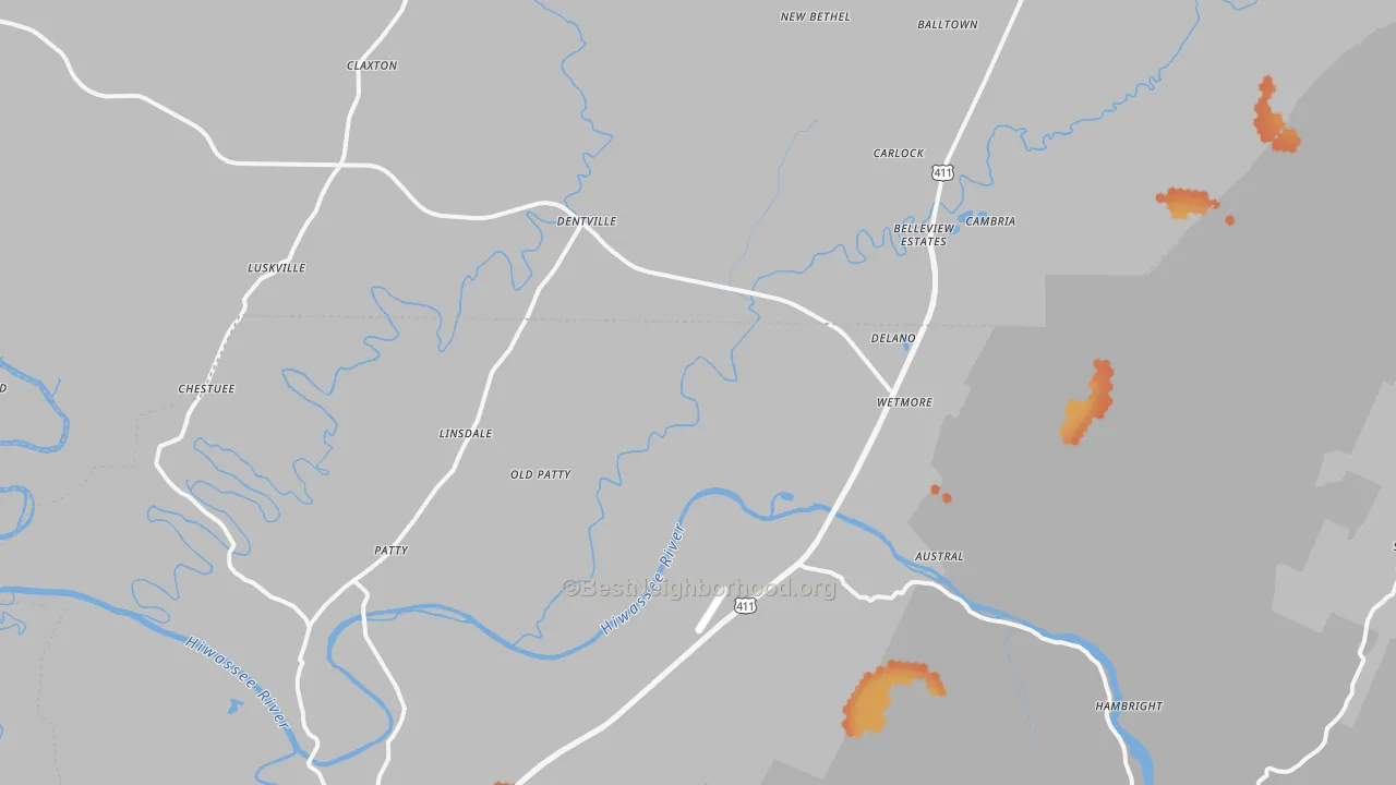 Bike Grade map of Delano, TN