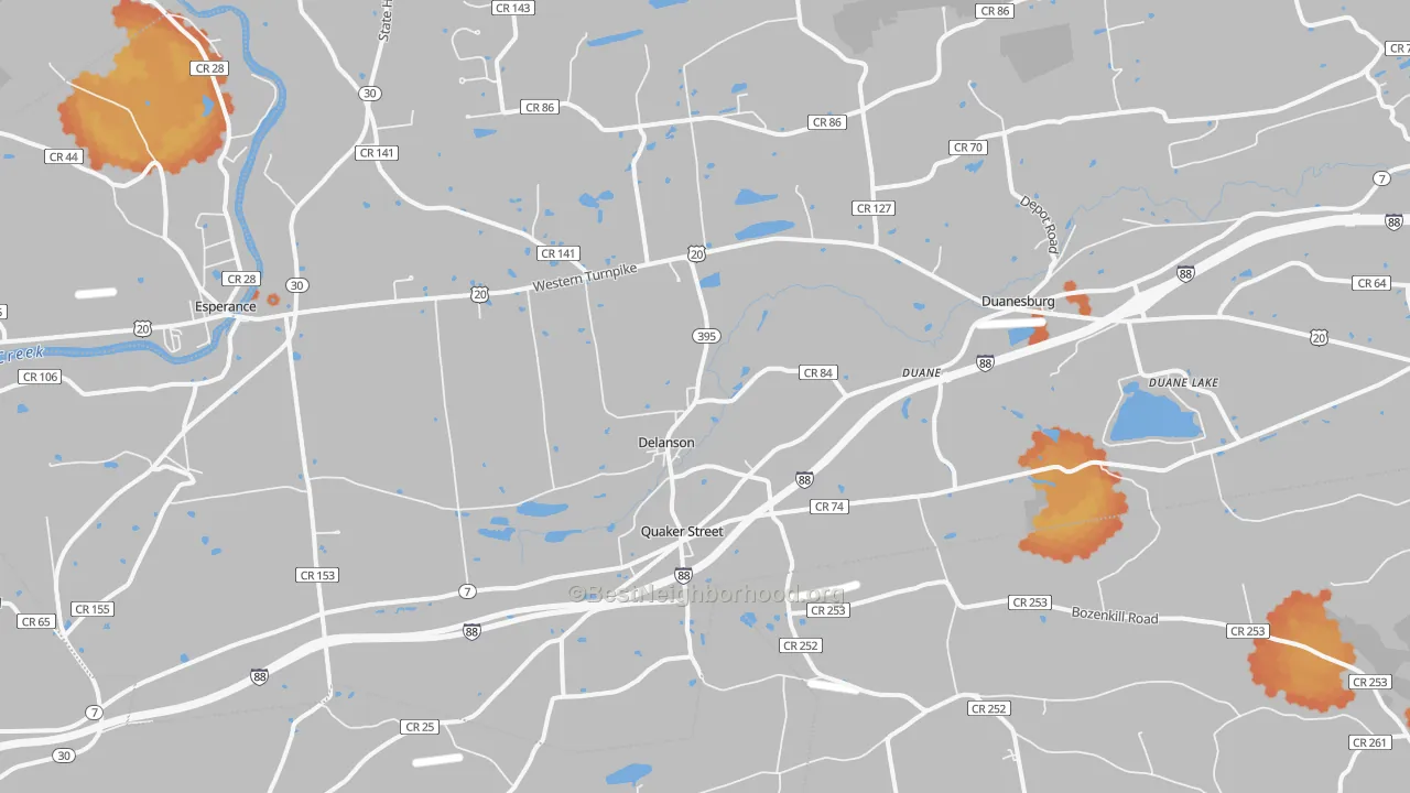 Bike Grade map of Delanson, NY