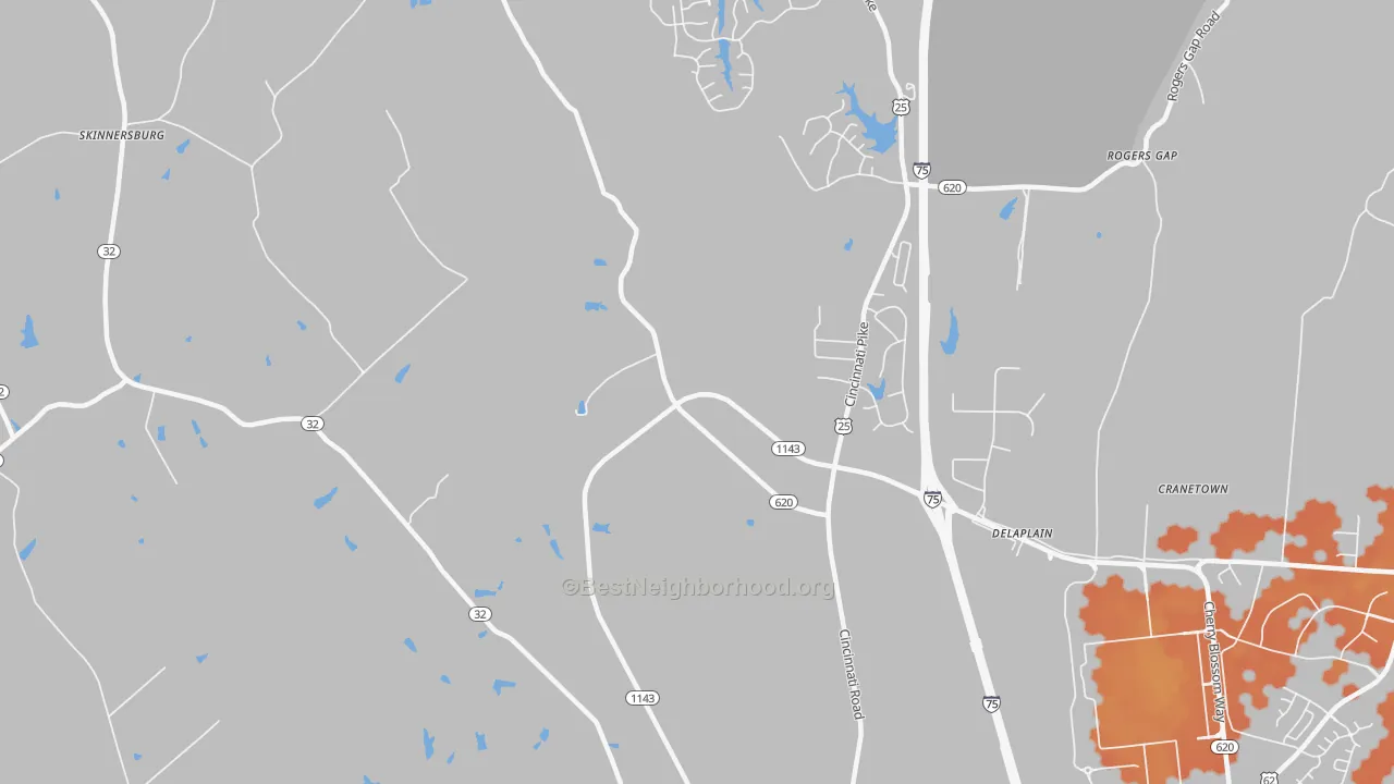 Bike Grade map of Delaplain, KY