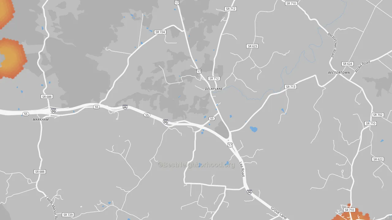 Bike Grade map of Delaplane, VA