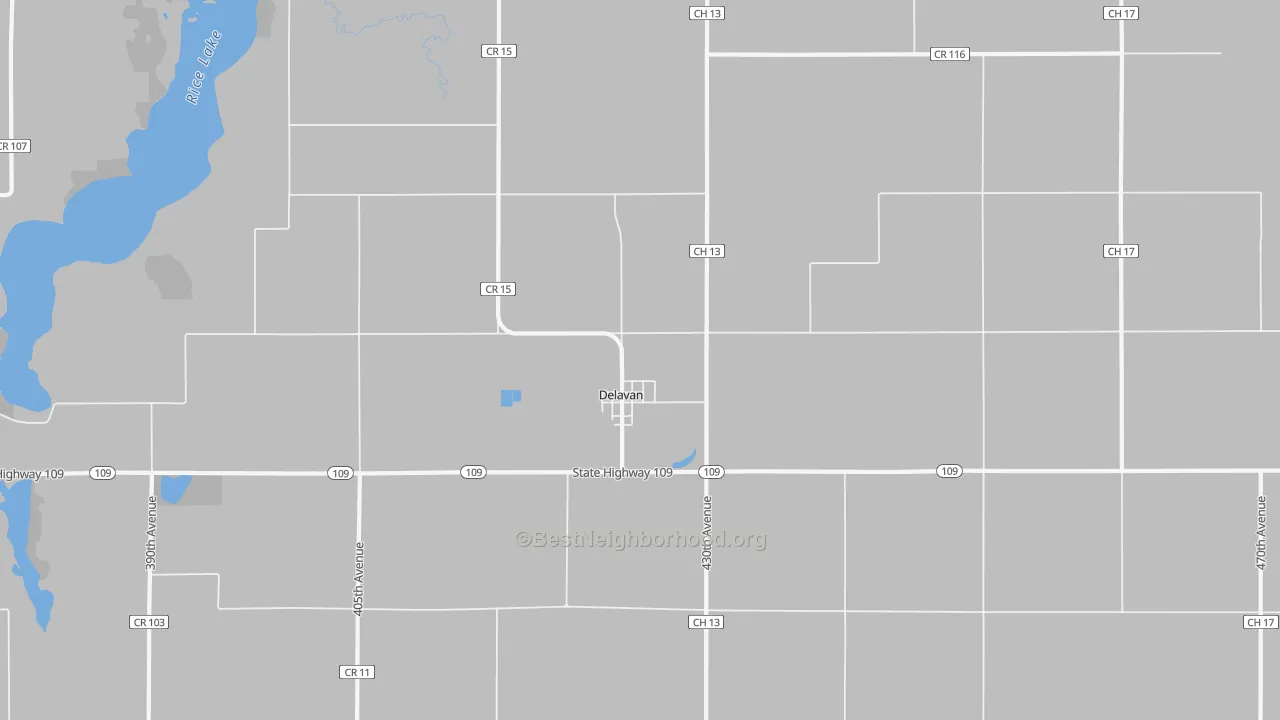 Bike Grade map of Delavan, MN
