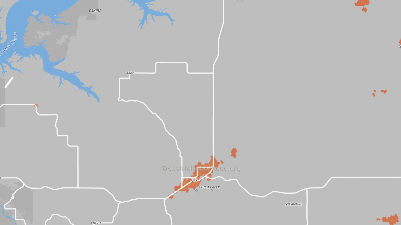 Bike Grade map of Delaware County, OK